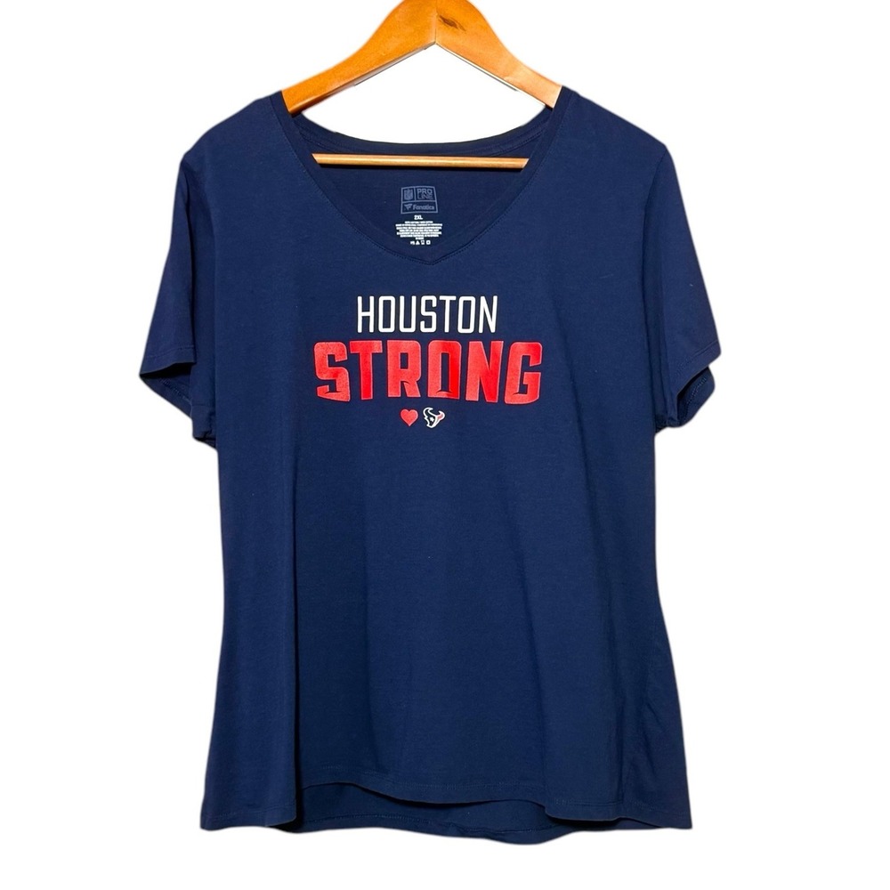 NFL Pro Line Fanatics Houston Texans Women's Navy‎ Houston Strong T-Shirt Sz 2XL